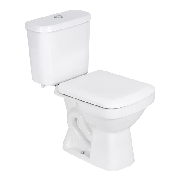 Kit Vaso Sanitário com Caixa Acoplada e Assento Branco Quadrado 3 e 6 litros Lirio Fiori