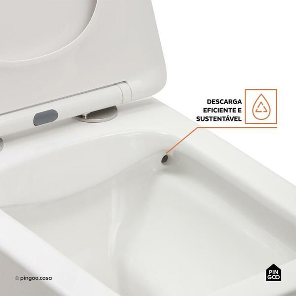 Vaso Sanitário Suspenso Saída Horizontal Hematita Pingoo.casa - Branco