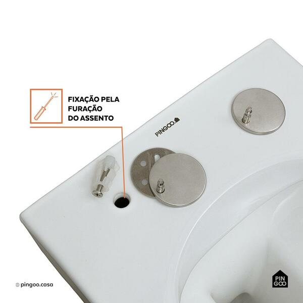 Vaso Sanitário Suspenso Saída Horizontal Hematita Pingoo.casa - Branco