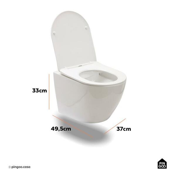 Vaso Sanitário Suspenso Saída Horizontal Hematita Pingoo.casa - Branco